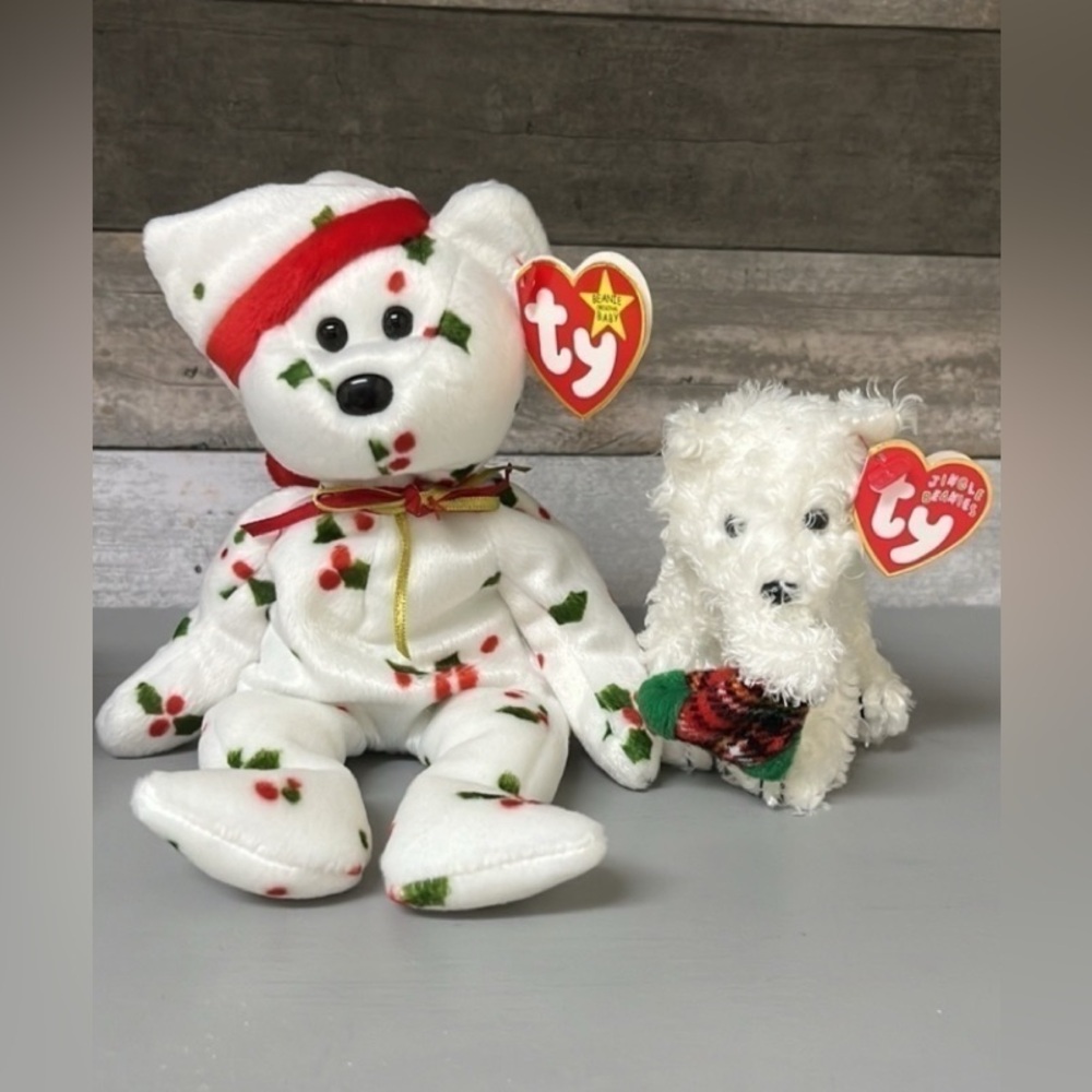 ty Beanie Baby & Jingle Beanie Christmas Beanie Bear Vintage Collectible